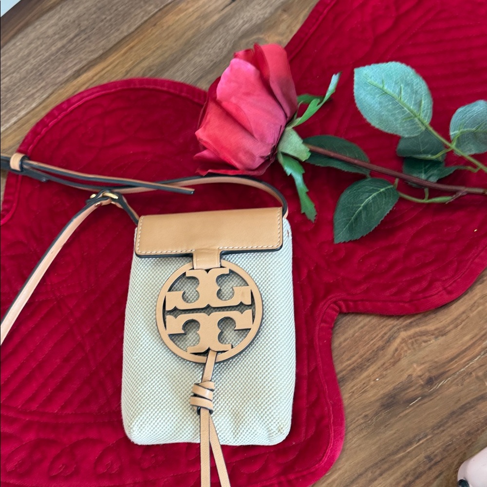 Tory Burch Tan and Cream Crossbody Bag